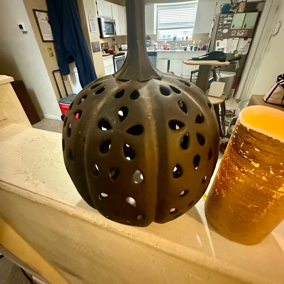 Pottery Barn Metal Pumpkins add candels - Picture 3 of 8